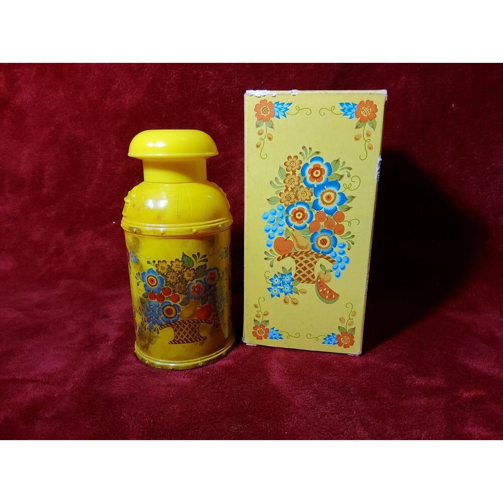 Vintage Avon Hand and Body Lotion Yellow Milk Creamery Decanter Jug Roses Roses